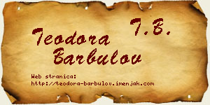 Teodora Barbulov vizit kartica